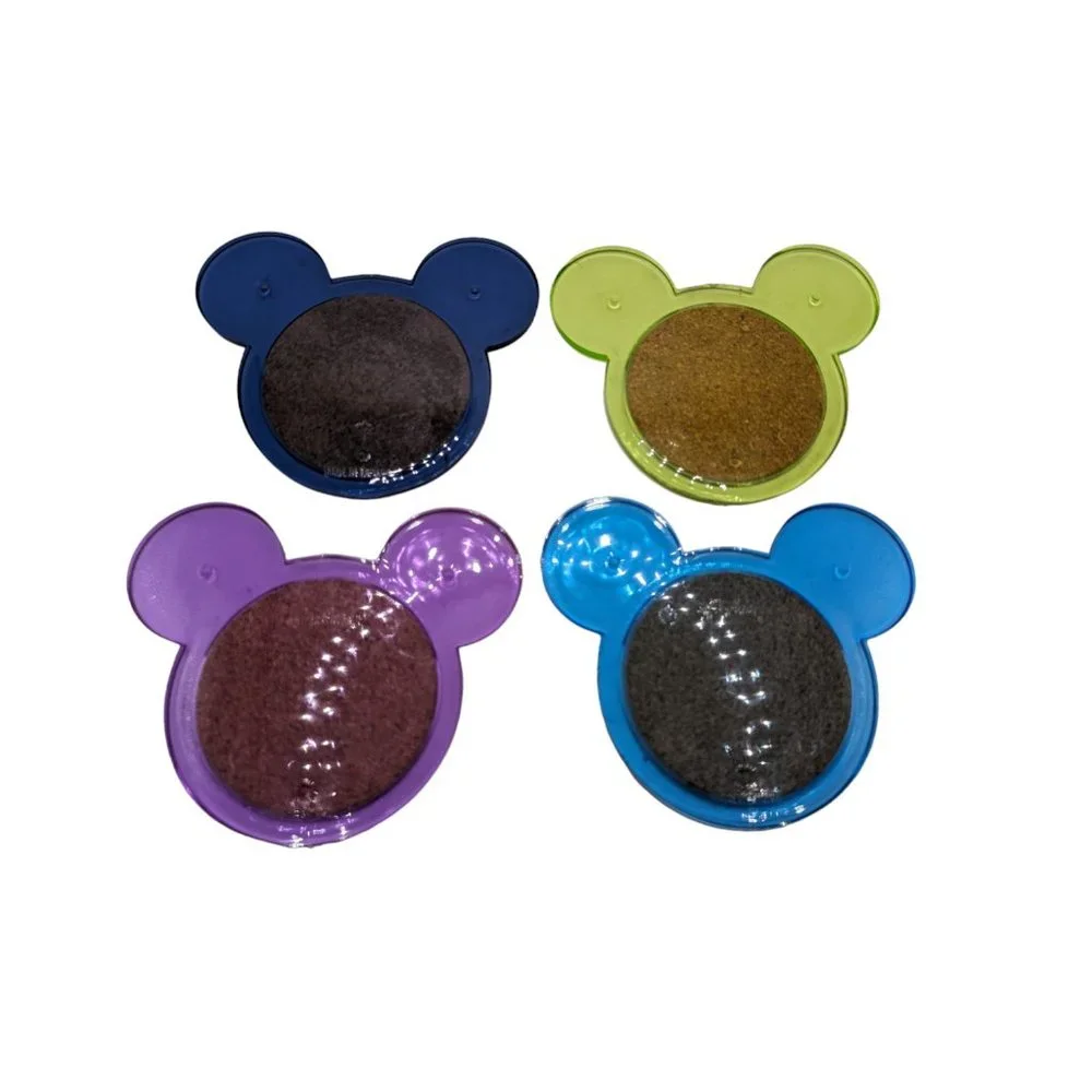 Disney  Mickey Mouse Ears Acrylic Lucite Coasters Set of 4 Colors